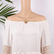 Load image into Gallery viewer, Mermaid Orgonite Necklace with Red Agate & Aquamarine