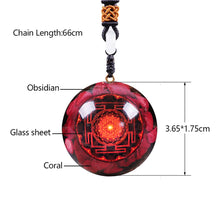 Load image into Gallery viewer, Red Lotus Chi Energy Converter Orgonite Necklace