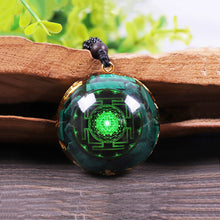 Load image into Gallery viewer, Sacred Geometry Malachite Orgonite Necklace
