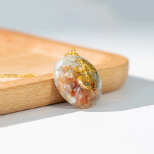 Load image into Gallery viewer, Mermaid Orgonite Necklace with Red Agate & Aquamarine