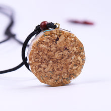 Load image into Gallery viewer, TURQUOISE & GARNET METATRON'S CUBE Orgonite necklace at The Orgone Shop