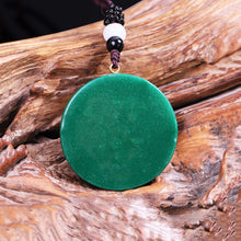 Load image into Gallery viewer, Orgonite necklace with Malachite and Tigers Eye. Rear view.