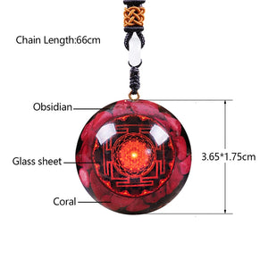 Red Lotus Chi Energy Converter Orgonite Necklace