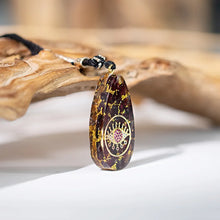 Load image into Gallery viewer, &quot;Evil Eye&quot; Protective Orgonite Amulet Necklace with Garnet &amp; Tiger Eye