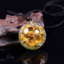 Load image into Gallery viewer, Tiger&#39;s Eye and Olivine Orgonite Necklace